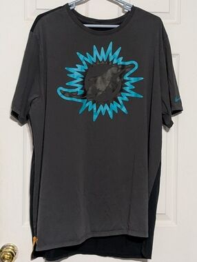 Nike Black Short-Sleeve T-Shirt with Miami Dolphins Logo 2X